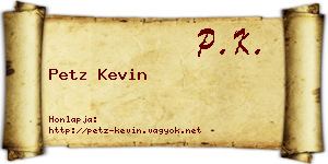 Petz Kevin névjegykártya